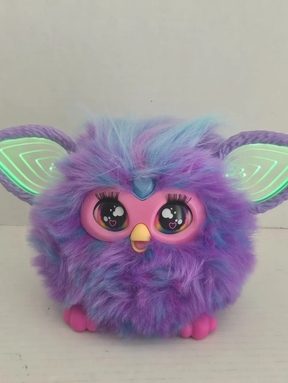 2023 Furby Purple Plush Tie Dye Interactive Voice Activated Glowing Ears *WORKS*